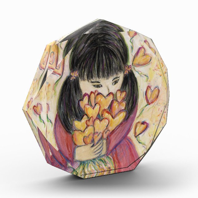 Gathering Love Hearts Artwork Paperweight Award (Left)