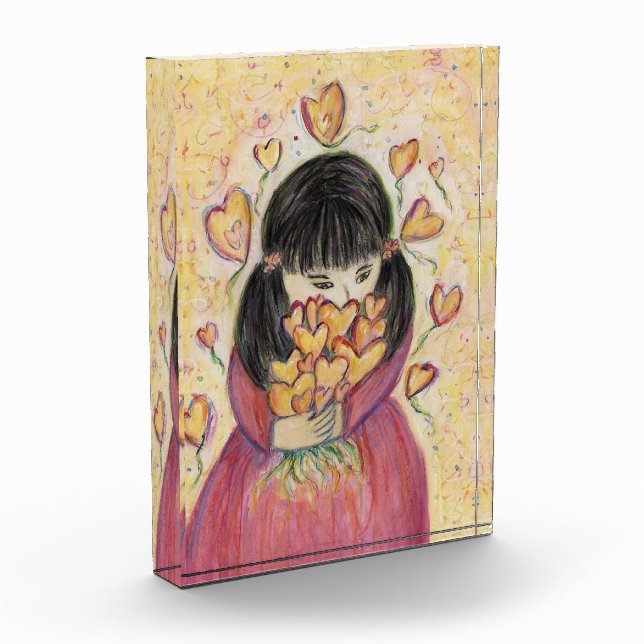 Gathering Love Hearts Artwork Paperweight Award (Left)