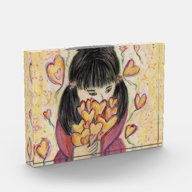 Gathering Love Hearts Artwork Paperweight Awards (Left)