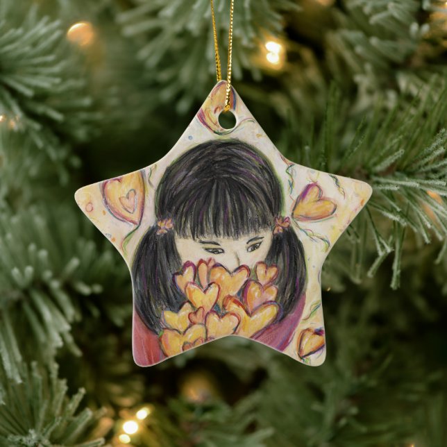 Gathering Love Hearts Holiday Gift Ornament (Tree)