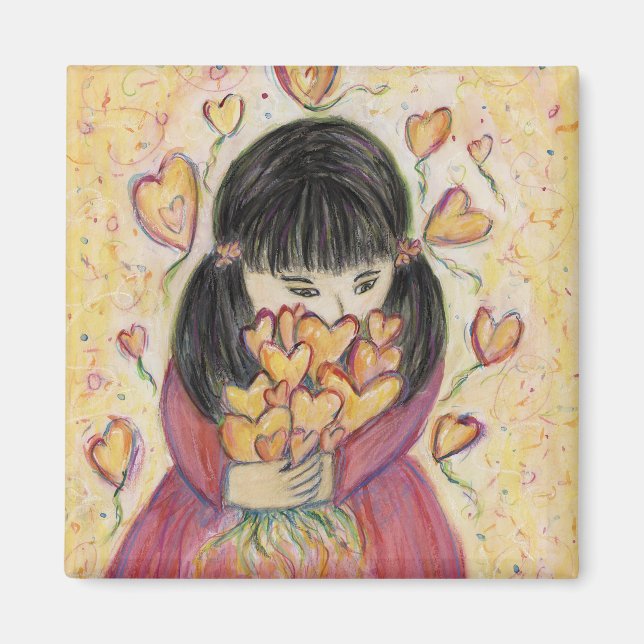 Gathering Love Hearts Inspirational Fridge Magnet (Front)