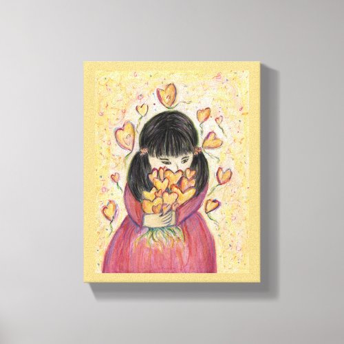 Gathering Love Hearts Painting Canvas Art Print