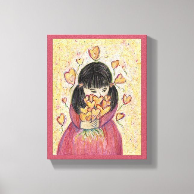 Gathering Love Hearts Painting Canvas Wall Art (Front)