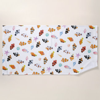 Gathering of Clownfish | Ocean Art Design Beach Towel