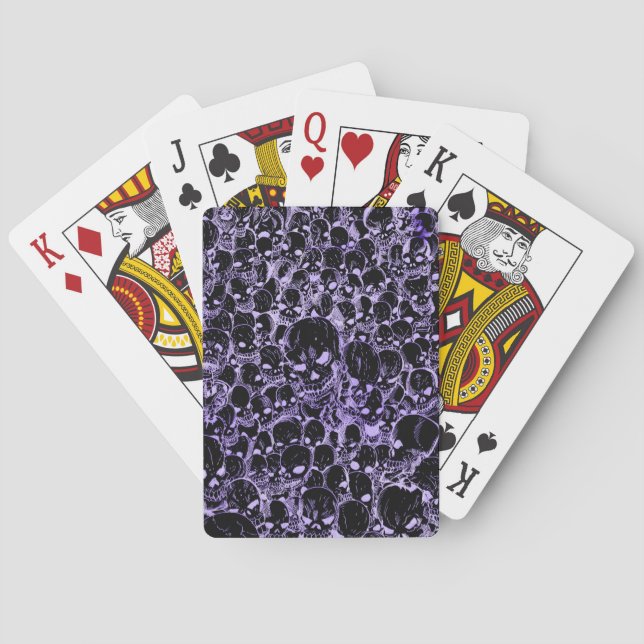 Gathering of Skulls Black and Purple Poker Cards (Back)