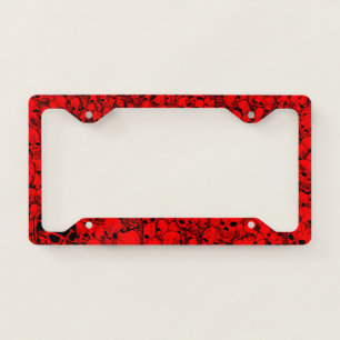 Gathering of Skulls Black and Red License Plate Frame