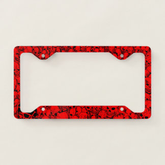 Gathering of Skulls Black and Red License Plate Frame