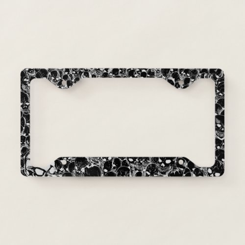 Gathering of Skulls Black License Plate Frame