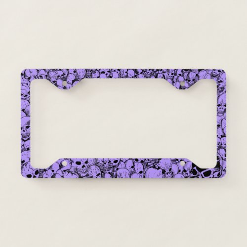 Gathering of Skulls Purple License Plate Frame