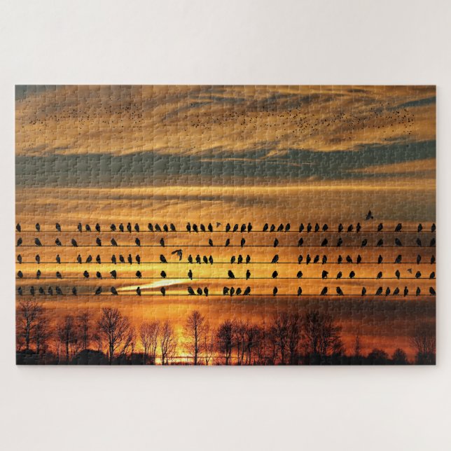  Gathering of Starlings  Jigsaw Puzzle (Horizontal)