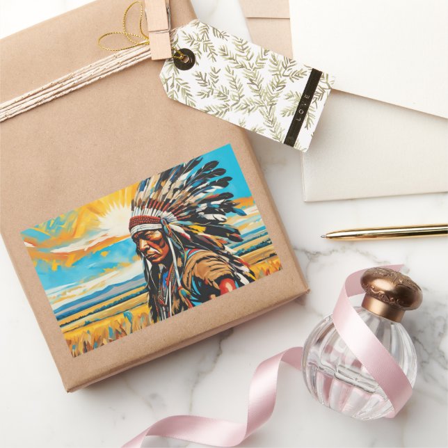 GATHERING ON THE PLAINS 5 RECTANGULAR STICKER (Gifting)