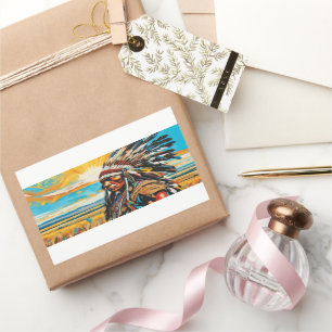 GATHERING ON THE PLAINS 5 RECTANGULAR STICKER