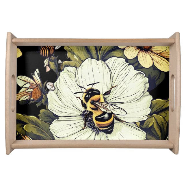 Gathering pollen for the day serving tray (Front)