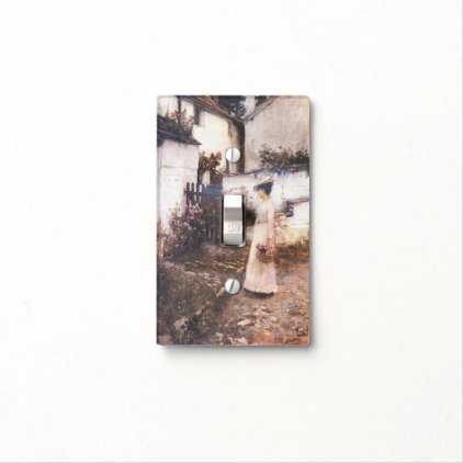 Gathering Summer Flowers in a Devonshire Garden Light Switch Cover