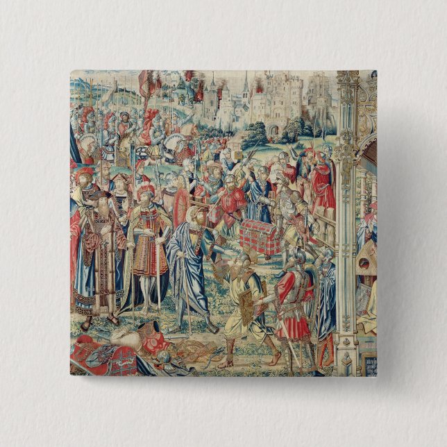 Gathering the Booty, Tapestry of David and Bathshe Button (Front)