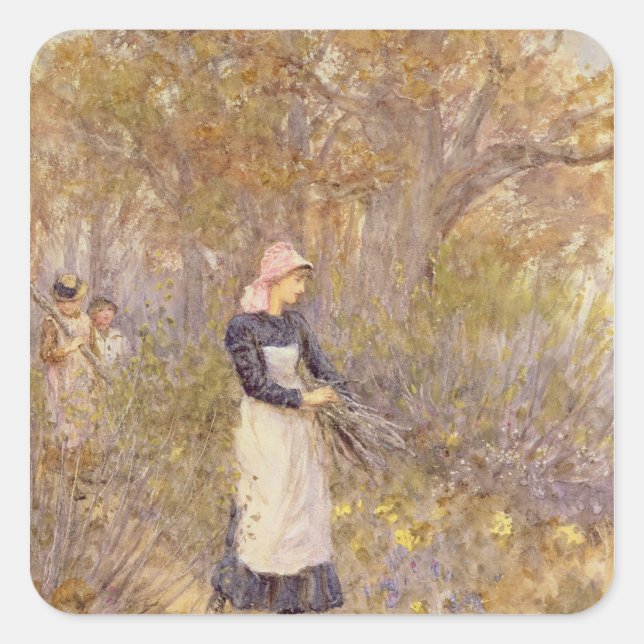 Gathering wood for mother square sticker (Front)