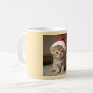 Gatinho fofo com chapéu do papai Noel. Coffee Mug