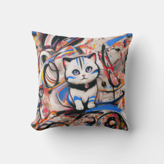 😻 Gatita Pollock 😻 Throw Pillow