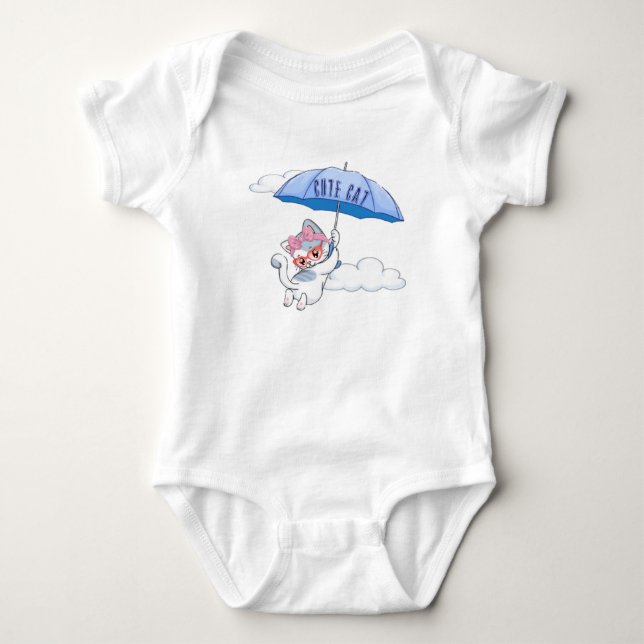 Gatito divertido baby bodysuit (Front)