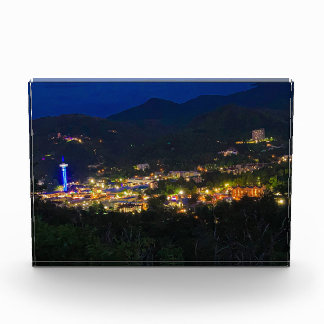 Gatlinburg at Night Photo Block