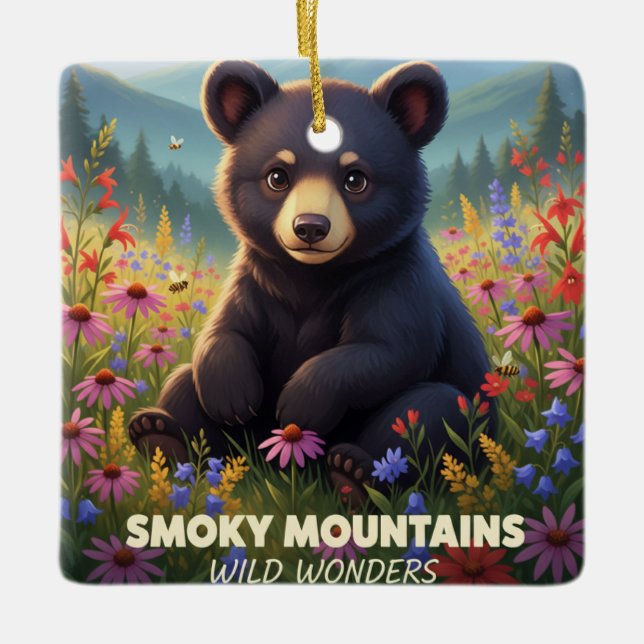 Gatlinburg Smokey Mountains Wild Wonders Ceramic Ornament (Front)