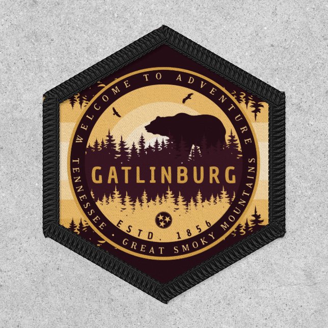 Gatlinburg Tennessee Bear Pine Trees Nature Patch (Front)