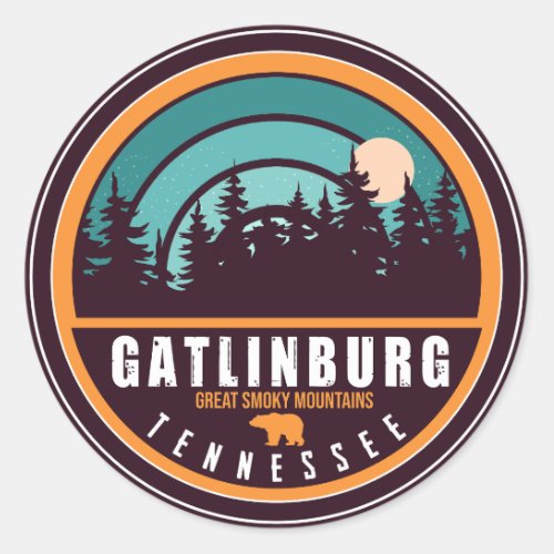 Gatlinburg Tennessee Bear Smoky Mountains Classic Round Sticker