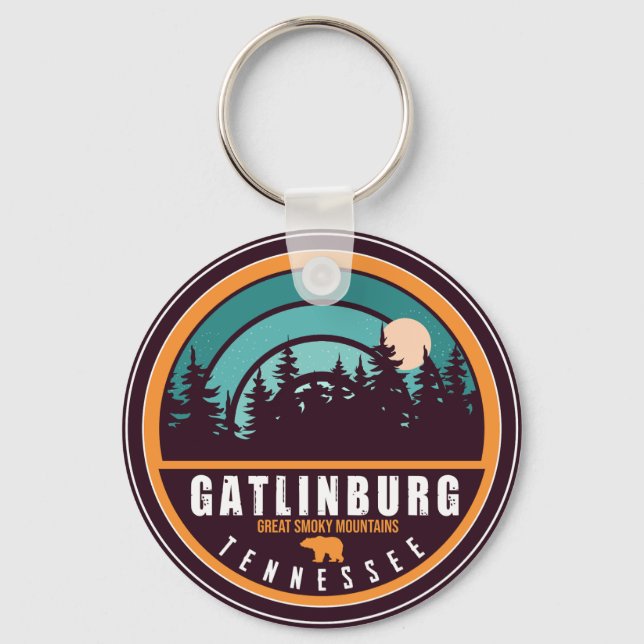 Gatlinburg Tennessee Bear Smoky Mountains Keychain (Front)
