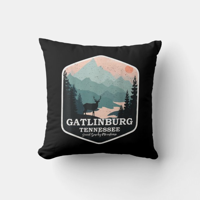 Gatlinburg Tennessee Great Smoky Mountains Hiking Throw Pillow (Front)