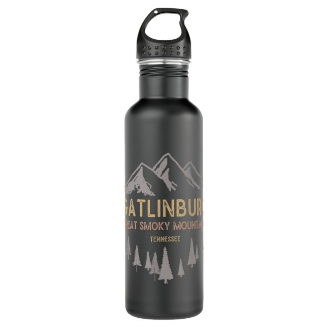Gatlinburg Tennessee  Great Smoky Mountains Souven Stainless Steel Water Bottle (Front)