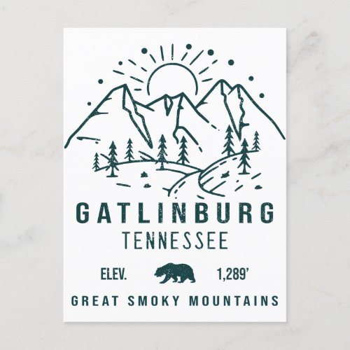 Gatlinburg Tennessee Minimalist Camping Souvenirs Postcard