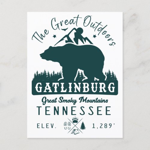 Gatlinburg Tennessee Minimalist Camping Souvenirs Postcard