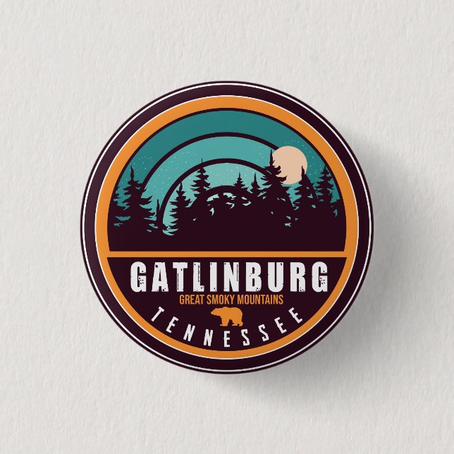 Gatlinburg Tennessee Mountains Souvenirs Button (Front)