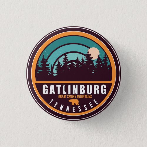 Gatlinburg Tennessee Mountains Souvenirs Button