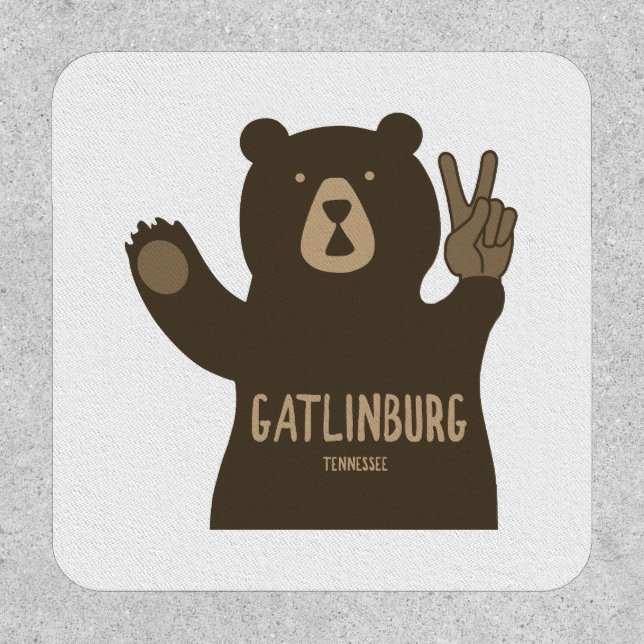 Gatlinburg Tennessee Peace Bear Patch (Front)