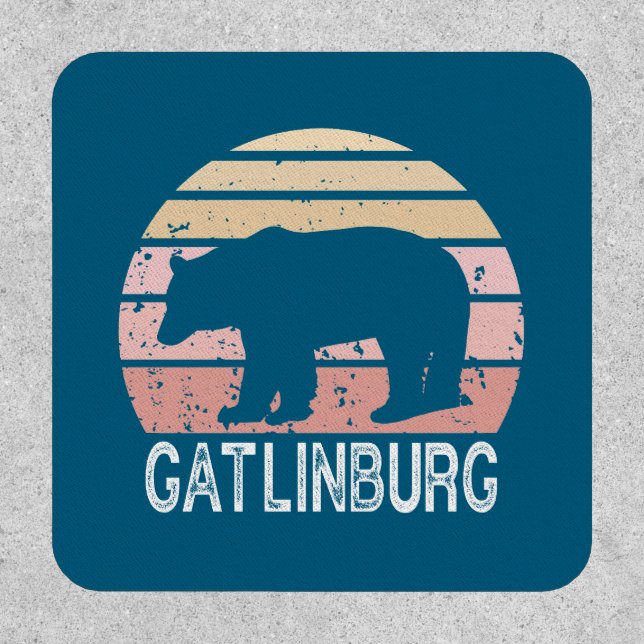 Gatlinburg Tennessee Retro Bear Patch (Front)