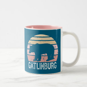 Gatlinburg Tennessee Retro Bear Two-Tone Coffee Mug
