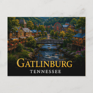 Gatlinburg Tennessee Smoky Mountain Gateway 🗺️ Postcard