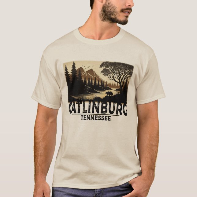 Gatlinburg Tennessee Vintage Smoky Mountains T-Shirt (Front)