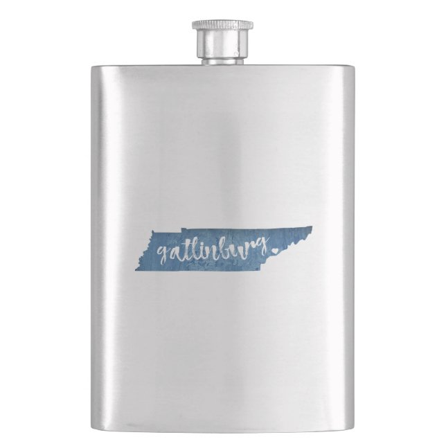 Gatlinburg Tennessee Wood Grain Flask (Front)