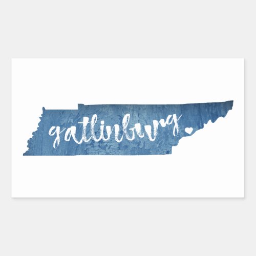 Gatlinburg Tennessee Wood Grain Rectangular Sticker