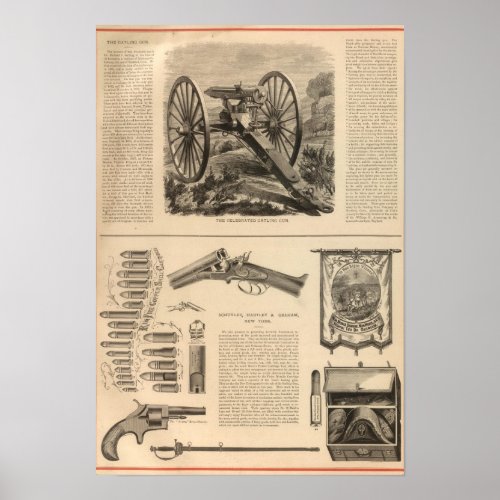 Gatling Gun Company Schuyler Hartley and Graham Poster
