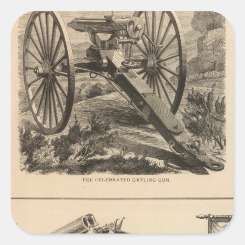 Gatling Gun Company Schuyler Hartley and Graham Square Sticker