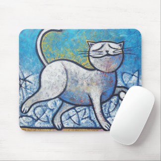 Gato Azul (Picasso ao Luar) - Arte Cubista Moderna Mouse Pad