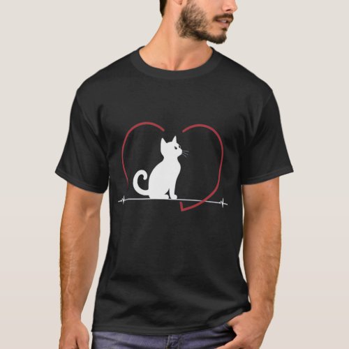 Gato e Corao Encantador T_Shirt