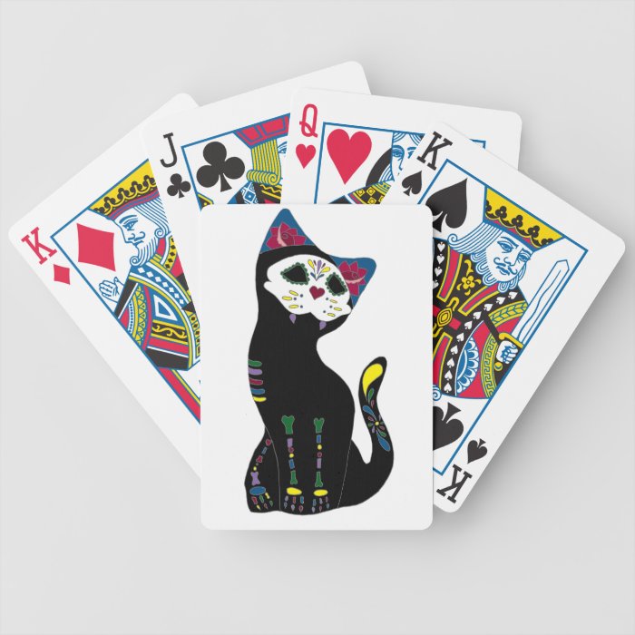 'Gato Muerto' Dia De Los Muertos Cat Playing Cards
