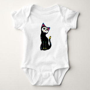 'Gato Muerto' Dia De Los Muertos Cat Baby Bodysuit