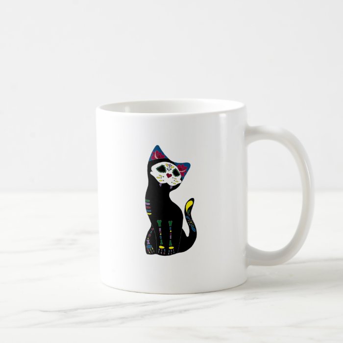 'Gato Muerto' Dia De Los Muertos Cat Mugs