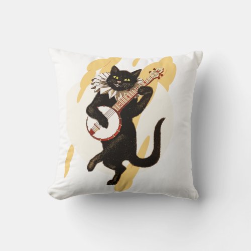 Gato negro throw pillow