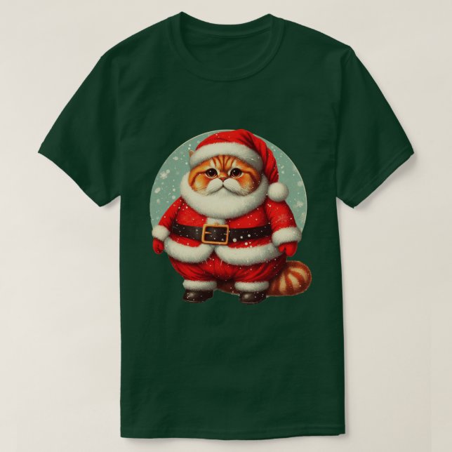 Gato Papa Noel T-Shirt (Design Front)
